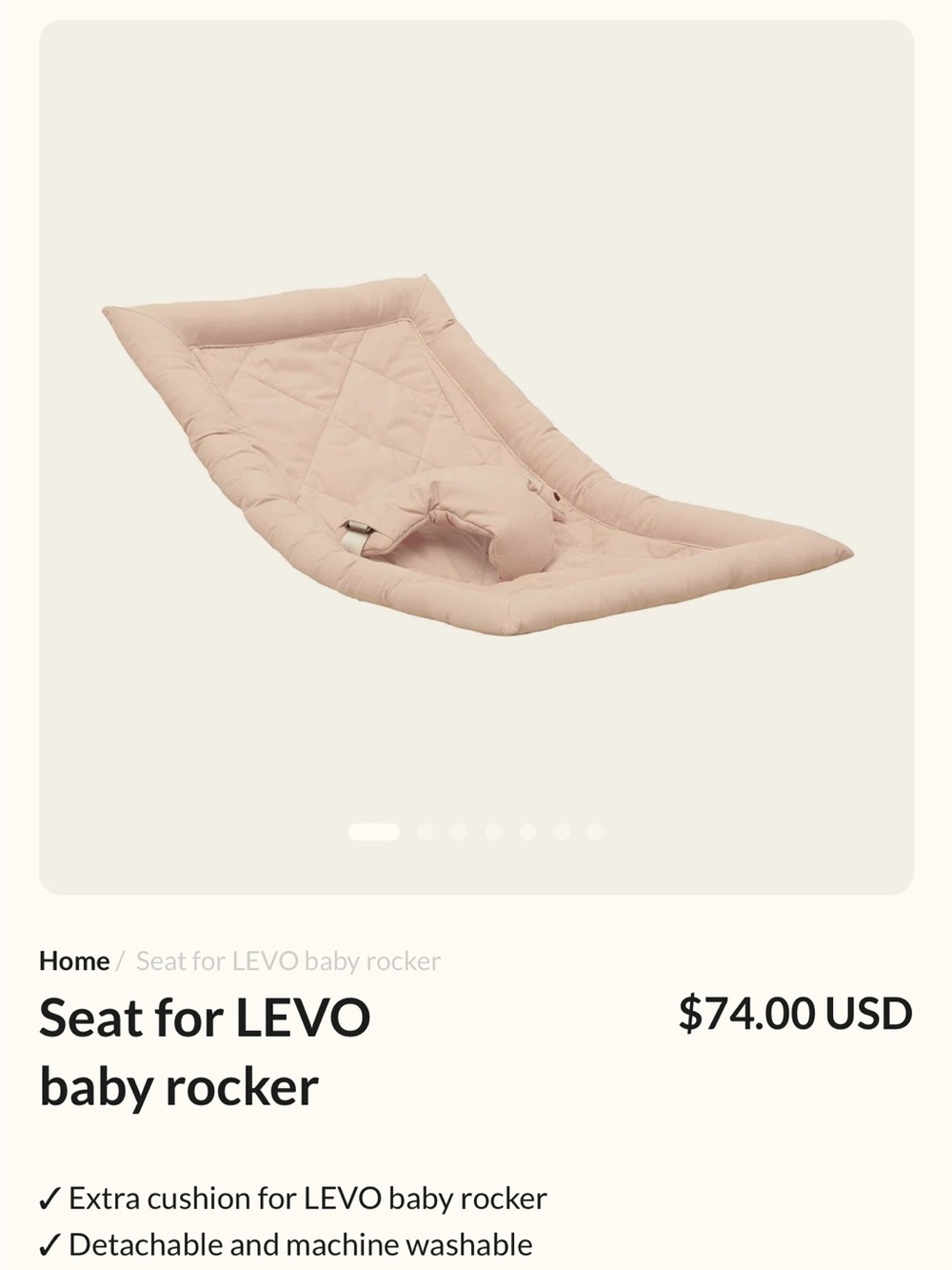 Baby Rocker Seat Replacement in Blush Pink